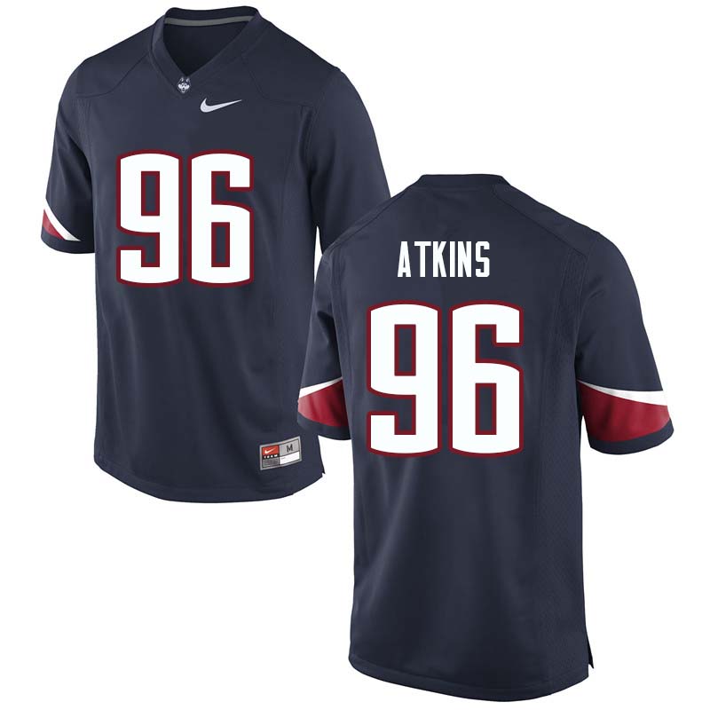 Men's #96 James Atkins Uconn Huskies College Football Jerseys Sale-Navy